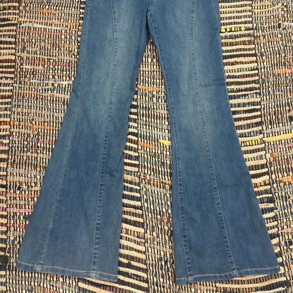 Dark washed Garage denim wide flare jeans||garage - Picture 2 of 4
